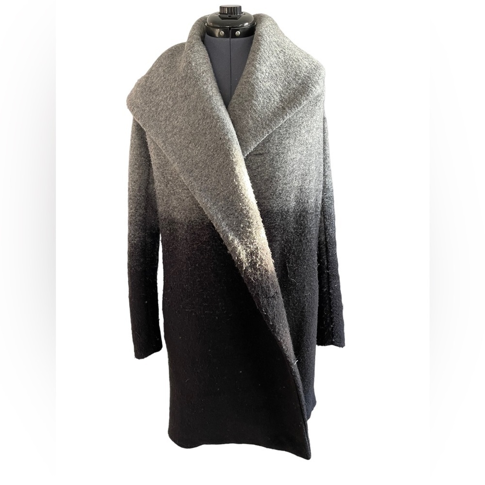 BB DAKOTA Grey and black wool hooded coat Size XS